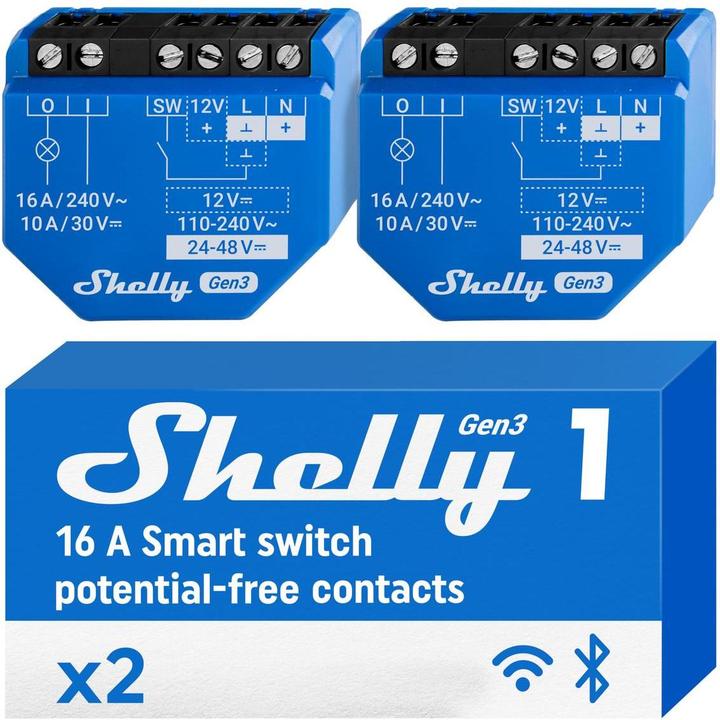 Produktbild Shelly 1 Gen3 x2 (Schaltaktor)