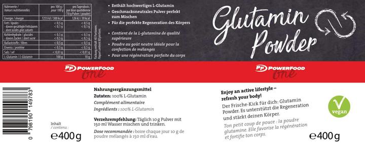 Nährwerte und Zutaten Powerfood Glutamin Powder (Neutral, 1 Stk., 400 g)