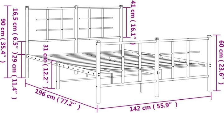 Image du produit vidaXL Bettgestell (135 x 190 cm)