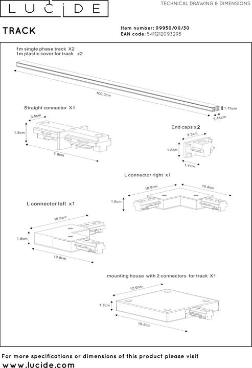 Actual product image Lucide TRACK - BASIC SET - Track system - Black 09950/00/30