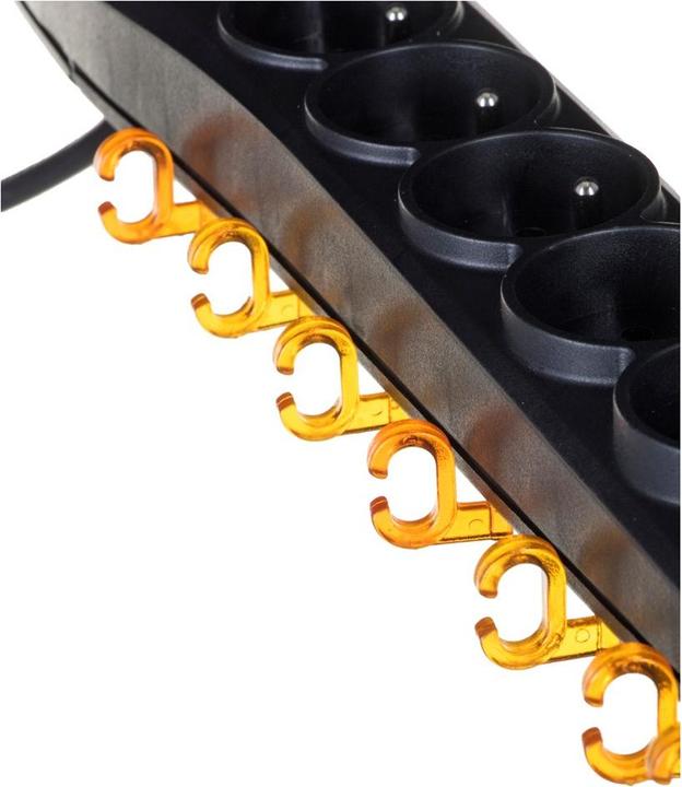 Produktbild Acar Listwa zasilająca P7 przeciwprzepięciowa 7 gniazd 5 m czarna (W0116) (7x, 5 m)