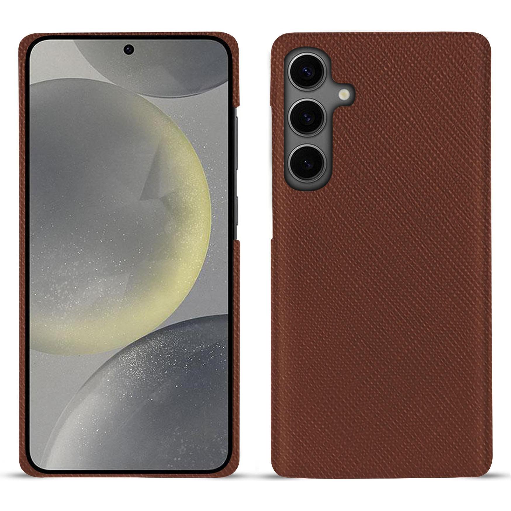 Noreve Lederschutzhülle (Samsung Galaxy S24), Smartphone Hülle, Braun