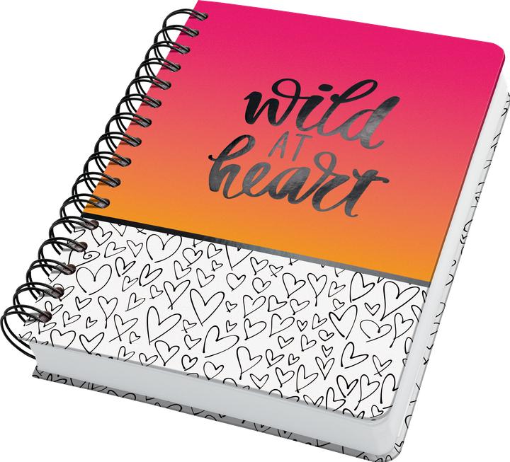 Actual product image Sigel Spiral Notebook A5 120BL Wild Hearts (168 x 215 mm, Dotted, Hardcover)