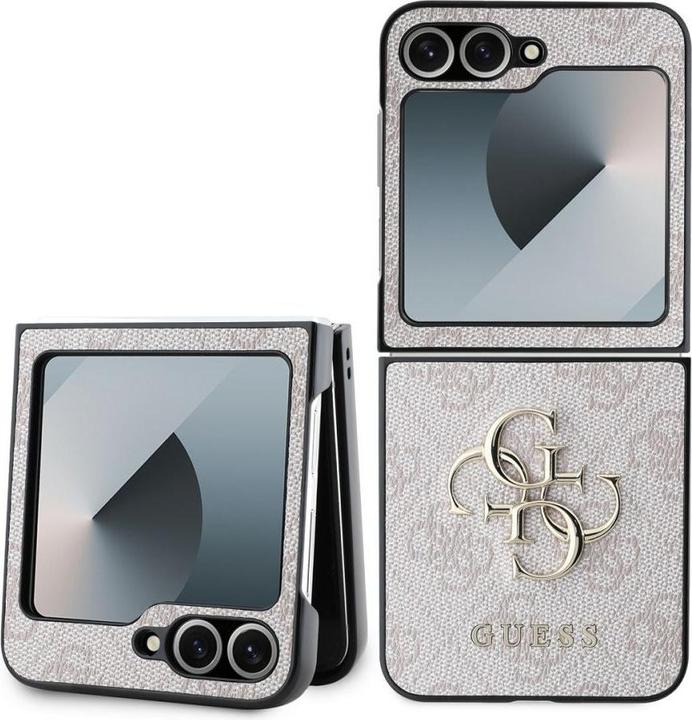 Actual product image Guess GUHCZF64GMGPI Z Flip6 F741 różowy/pink Leather 4G Metal Logo (Samsung Galaxy Z Flip6, Samsung Galaxy Z Flip7 FE)