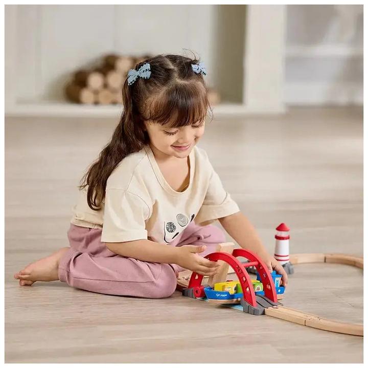 Actual product image Hape Sea + Rail Cargo Transportation Set