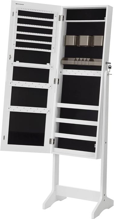 Actual product image Songmics Schmuckschrank Spiegelschrank Stehend Make-up Organizer Weiss