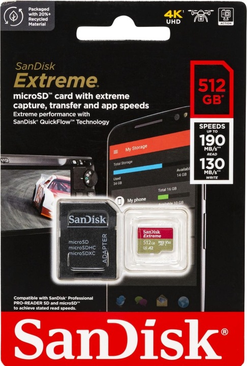 Productafbeelding SanDisk Extreme UHS-I V30 (512 GB, microSDXC, U3, UHS-I)