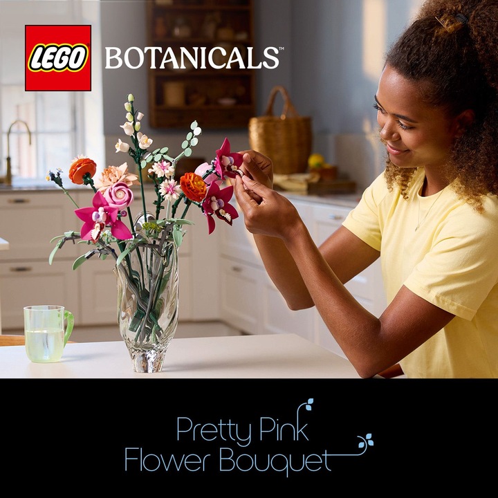 Image du produit LEGO Schöner Rosafarbener Blumenstrauss (10342, LEGO Icons, LEGO Botanical)