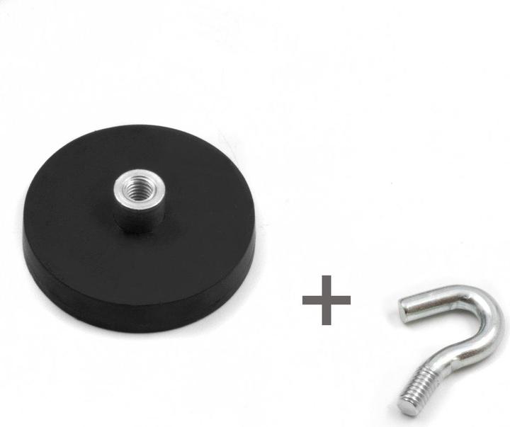 Actual product image Supermagnete Magnet system rubber-coated with hook (1x)