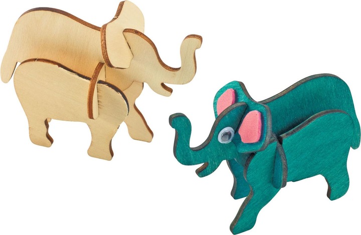 Produktbild Colorations Farben – Gestalten und dekorieren Sie Ihr 3D-Holzpuzzle „Dschungeltier“.
