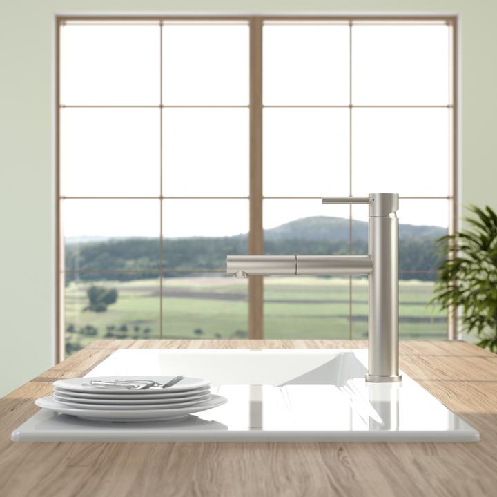 Produktbild Villeroy & Boch V&B EH-Spültischbatterie COMO SKY SHOWER integrierte Schlauchbrause Edelstahl