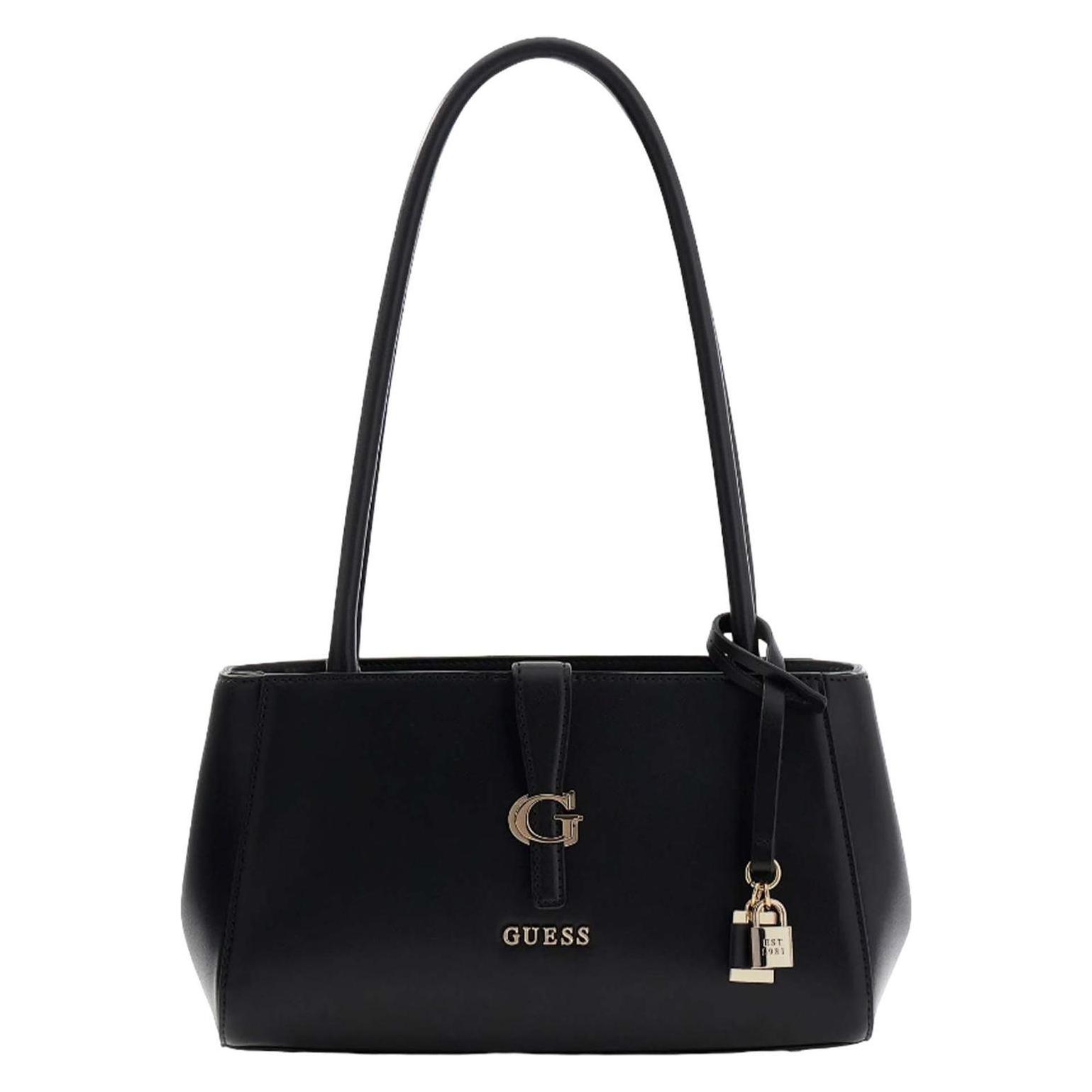 Guess, Damen, Handtasche, Carrie Girlfriend Shoulder Bag, Schwarz