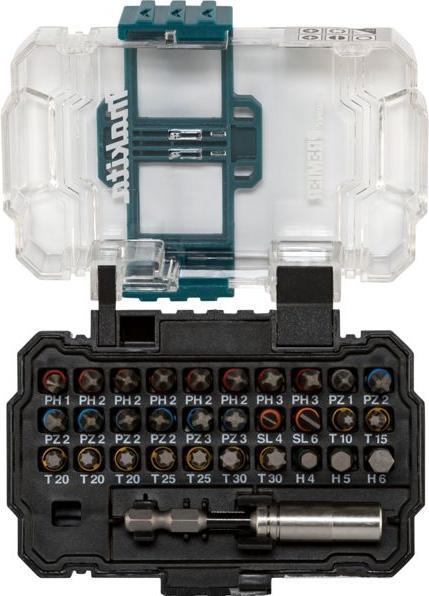 Productafbeelding Makita E-13552 Bitset 31 stuks (PH1, T15, 2x T30, SL4, H5, PZ1, 2xPH3, T10, 2xPZ3, SL6, SL4,5, SL5,5, SL6,0, 2x PH1, 3x PH2, 1x PH3, 2x PZ1, 3x PZ2, 1x PZ3, 2x T10, 2x T15, 3x T20, 2x T25, 1x T30, 1x T40, 1x 3,0, 1x 4,0, 1x 5,0, 1x 6,0, 5 x PZ, H6, 2xT25, H4, 5 x PH)