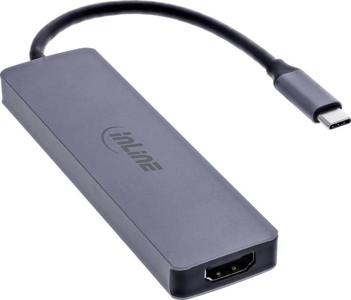Actual product image InLine ® Multifunktions-Hub, 3x USB-A 5 Gb/s, HDMI 4K/60 Hz, USB-C PD 100 W (USB-C, 5 ports)