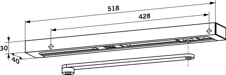 Produktbild Dormakaba Gleitschiene mit Hebel G-EMF Contur Design (Balkontür, Eingangstür, Holztür, Zimmertür, Indoor)