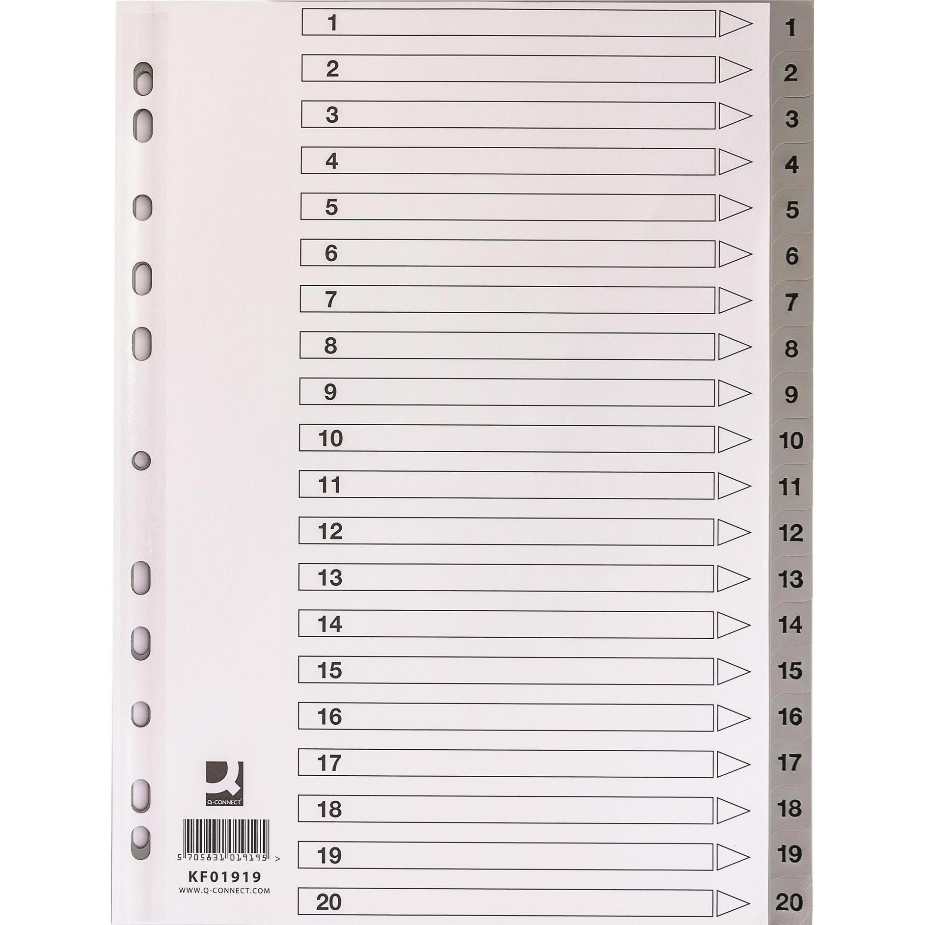 Q-Connect, Ordner Zubehör, Register Vollformat