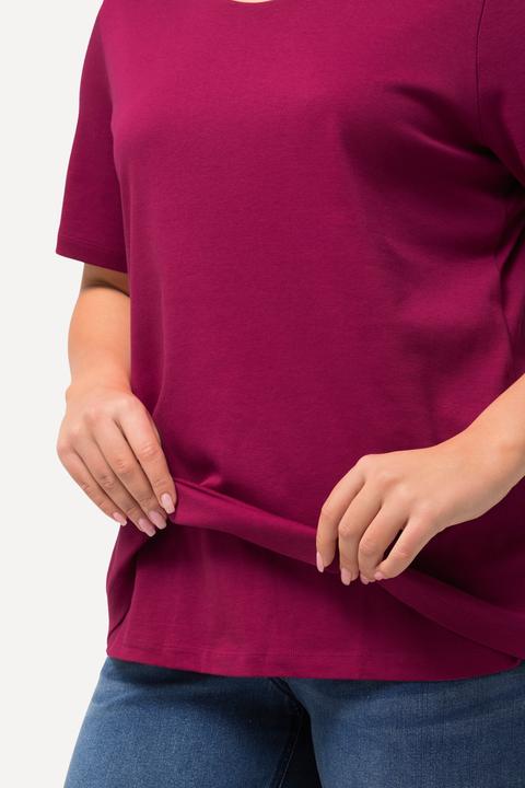 Immagine prodotto Ulla Popken Maglia aderente con davanti doppio, scollo a girocollo e mezze maniche (62)