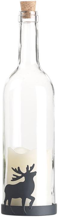 Produktbild Lunartec Deko-Glasflasche mit LED-Kerze mit Elch-Motiv (1 x)