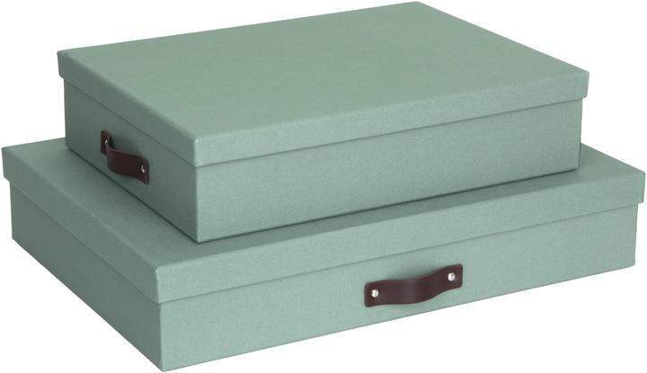 Produktbild Bigso Schachtel Leinenbezug Oskar Teal Soft (26 cm)