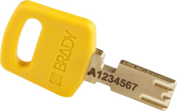 Produktbild Brady Safekey Aluminium-Vorhängeschloss mit Stahlbügel, Gelb, 76 mm Bügelhöhe, 6.4 mm Bügeldurchme