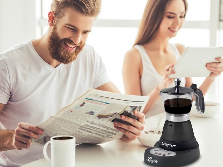 Produktbild Beper BC.041N- elektrische espressomachine- 3 koffiekopjes