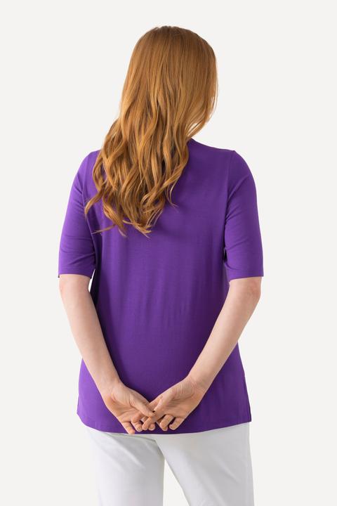 Image du produit Ulla Popken T-shirt doublé à l'avant, col V et manches courtes (42, 44)