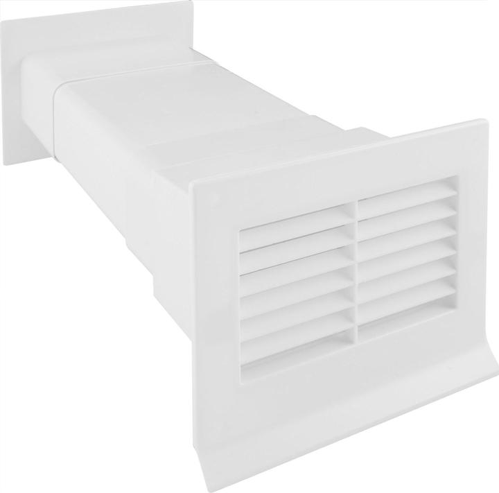 Produktbild IKM Flachkanal System 125 Mauerkasten mit innenliegender Rückstauklappe weiss