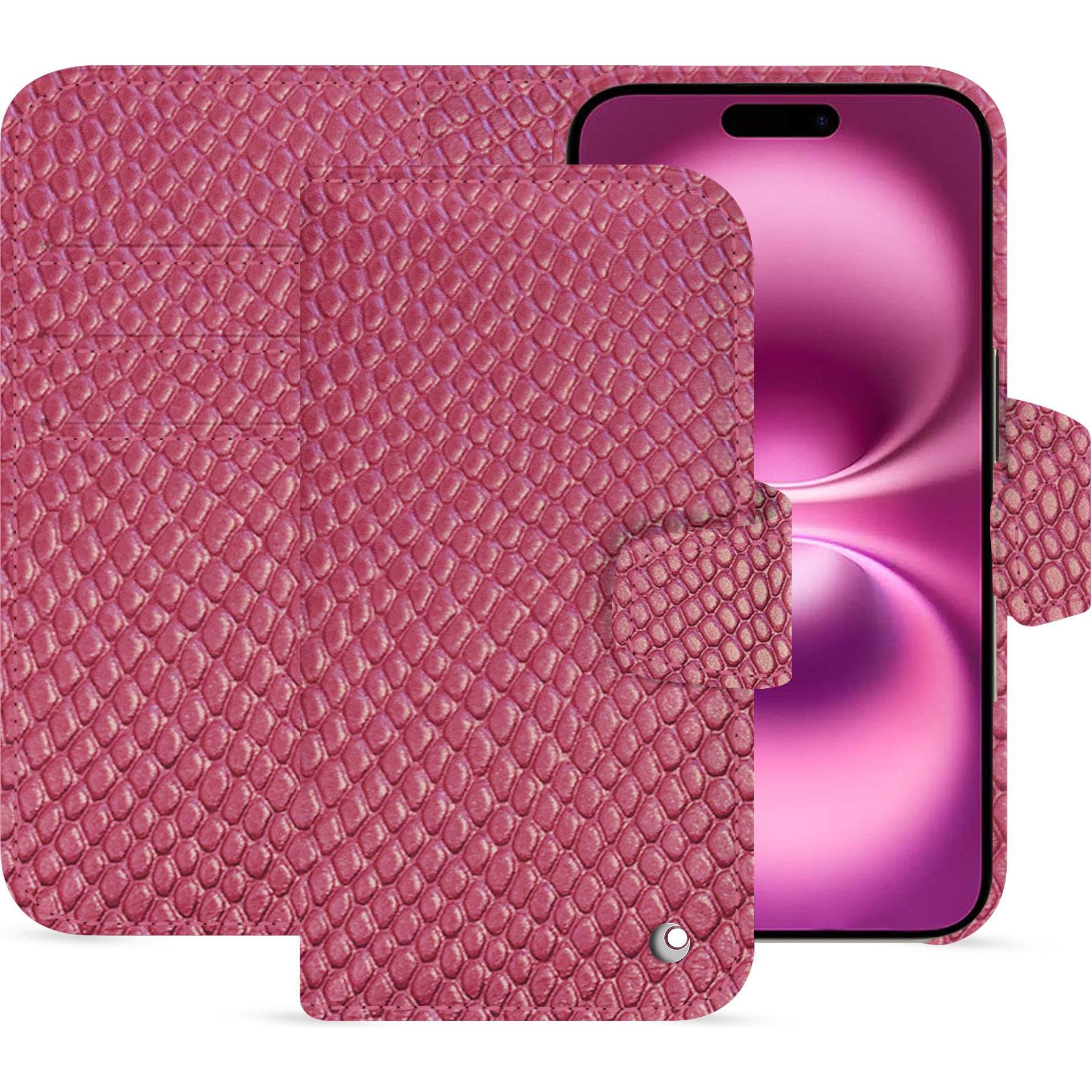 Noreve Lederschutzhülle Apple iPhone 16 Plus (Apple iPhone 16 Plus), Smartphone Hülle, Rosa