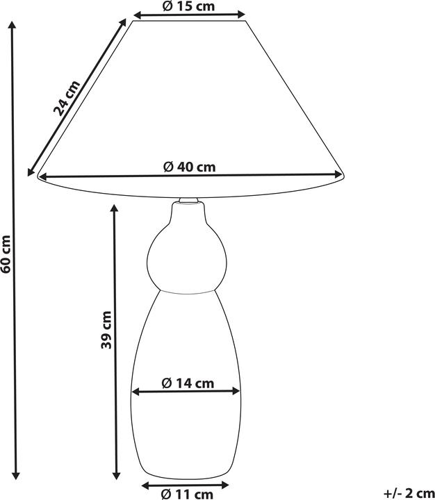 Image du produit Beliani Lampe de table en céramique bleu foncé/noir 60 cm MATINA (E27)