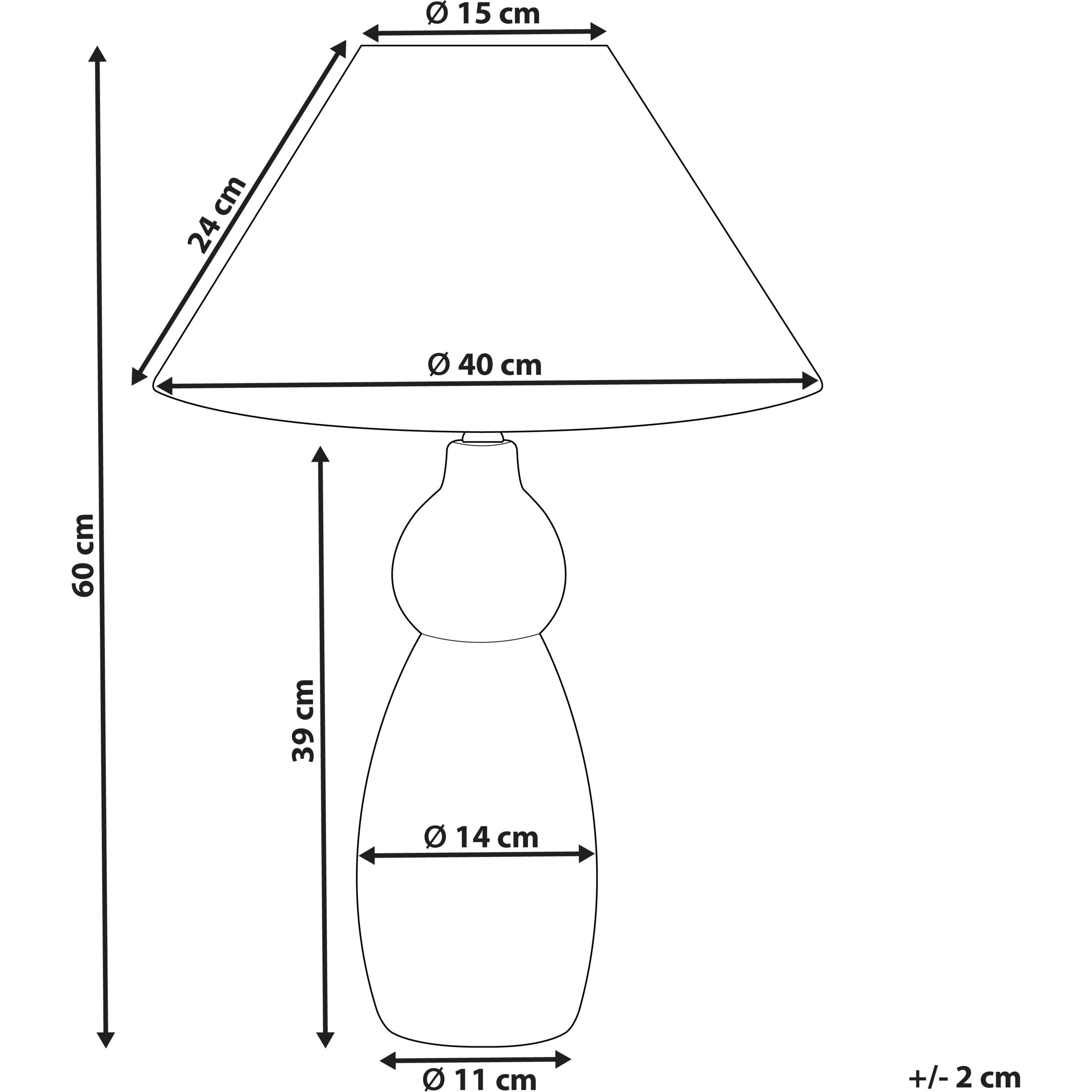 Thumbnail - Beliani, Tischlampe, Tischlampe Keramik Dunkelblau/Schwarz 60 cm MATINA
