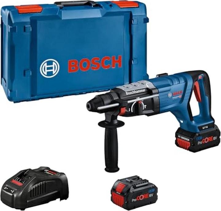 Produktbild Bosch Professional Kraftvolle Akku-Bohrhammer mit KickBack Control, 2 Akkus, Ladegerät und Zubehör (Akkubetrieb)