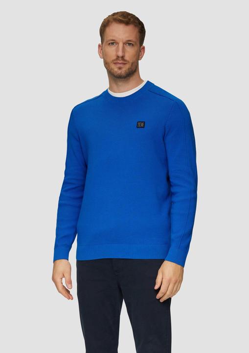 Produktbild S.Oliver Strickpullover Strickpullover mit Nahtdetails und Logo (XXL)