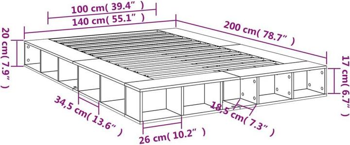 Image du produit vidaXL Bettgestell (140 x 200 cm)