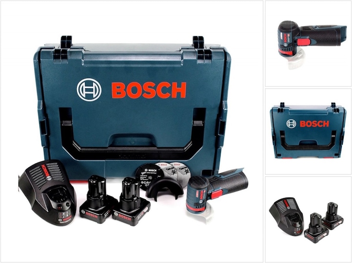 Image du produit Bosch Professional Bosch GWS 12V-76 Professional Meuleuse angulaire sans fil avec boîtier L-Boxx 2x Batteries GBA 6,0 A (76 mm)