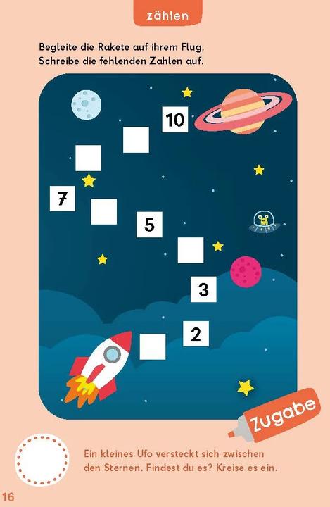 Actual product image Rechenrätsel für mutige Kinder - Abenteuer Weltraum (German, Janine corner, Ulrike Rogler, 2024)