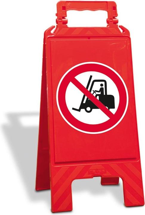 Actual product image Moravia MORION warning sign, red "Forklift prohibited