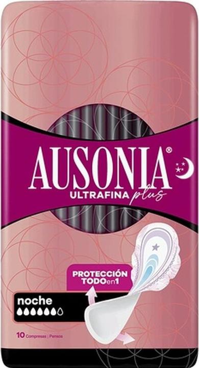 Actual product image Ausonia ULTRAFINA PLUS compresas noche alas 10 u (10x)