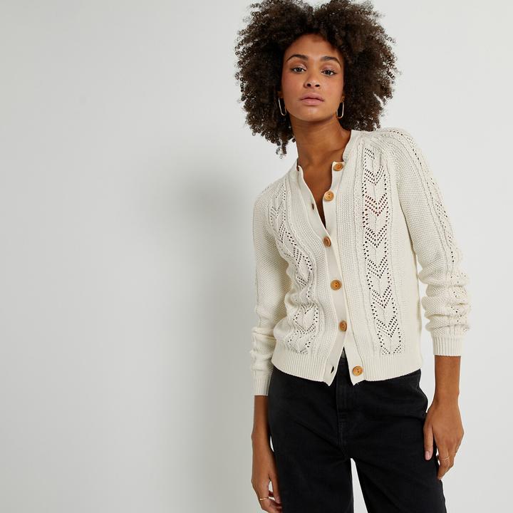 Produktbild La Redoute Collections Cardigan aus Pointelle-Strick (M)