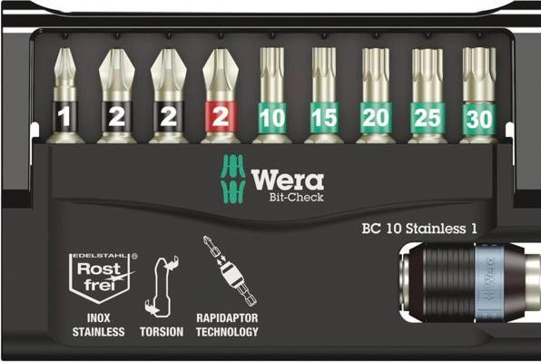 Produktbild Wera Bit-Check 10 Stainless 1 (Kreuz Phillips PH, Kreuz Pozidriv PZ)