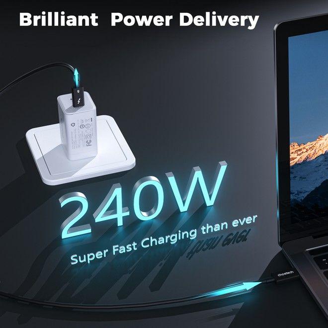 Produktbild Choetech Thunderbolt 5 USB-C zu USB-C Kabel (1 m, 240 W)