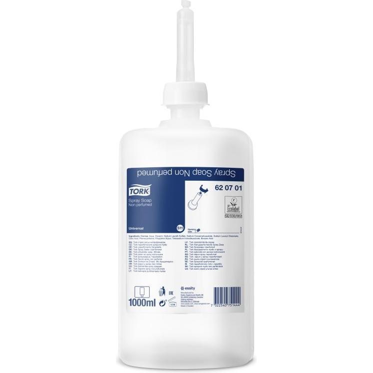 Thumbnail - Tork, Handseife, Sprayseife - - für S1/S11 Seifenspender - Universal-Qualität, parfumfrei, 1 x 1000 ml (Flüssigseife, 10...