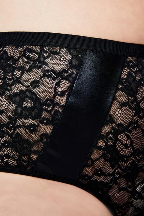 Immagine prodotto Ulla Popken Taillenslip, Ouvert, Spitze, Wetlook Einsätze, transparent (50, 52)