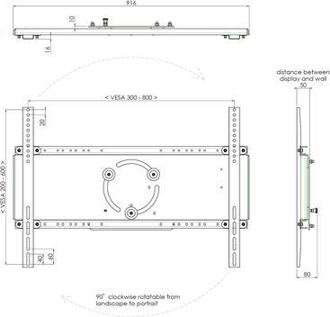 Immagine prodotto Vogels Staffa universale per sistemi di sollevamento 800 x 600 Funzione di rotazione 90° 100 kg
