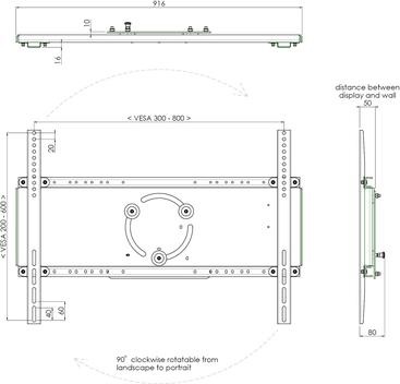 Produktbild Vogels Univ. Halterung für Liftsysteme 800 x 600 Drehfunktion 90° 100 kg
