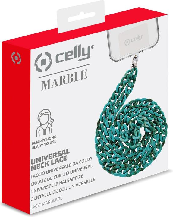 Actual product image Celly LACETMARBLEBL smartphone/mobile phone accessory Hook (Alcatel Verso, Honor Play, Mi Max, Motorola One, Nova, Realm Q, Samsung Galaxy R)