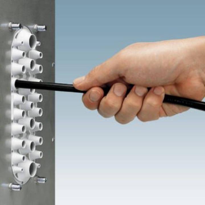 Actual product image Phoenix Contact 1415237 Cable entry plate TPE (odorless special rubber compound), SEBS, sheet steel Black