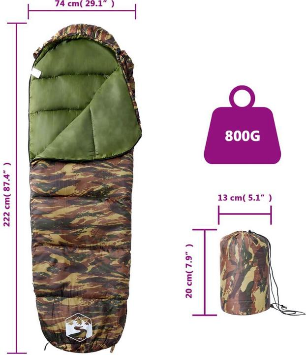 Produktbild vidaXL Mumienschlafsack (222 cm)