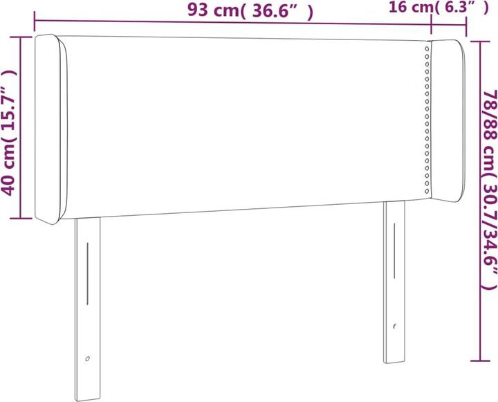 Produktbild vidaXL LED Kopfteil (93 x 16 x 88 cm)