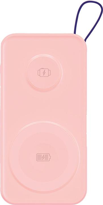 Produktbild 3MK Powerbank PastelUp 10,000mAh 22.5W z Magsafe + ładowanie Apple Watch różowy (10000 mAh, 22.50 W, 37 Wh)