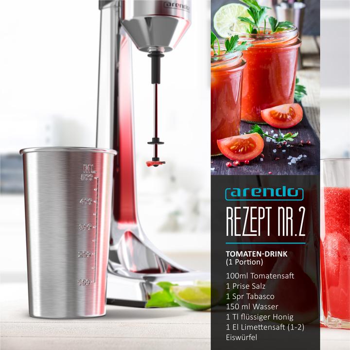 Produktbild Arendo Drink Mixer - Eiweiss Shaker - Getränkemixer - elektrischer Standmixer - Fitness Protein Drinks (100 W)